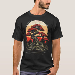 Camiseta Árvore Bonsai Jardim Zen Japonês Gráfico Arte Japã