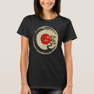 Camiseta Árvore Bonsai No Círculo Enso Budista Japonês