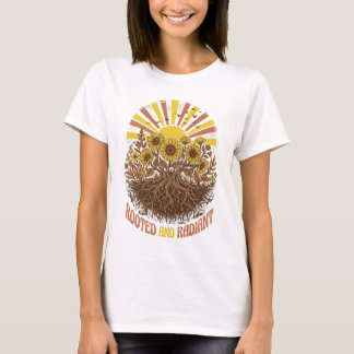 Camiseta Árvore Botânica Vintage Enraizada e Radiante