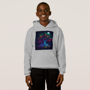 Camiseta Árvore brilhante digital futurística