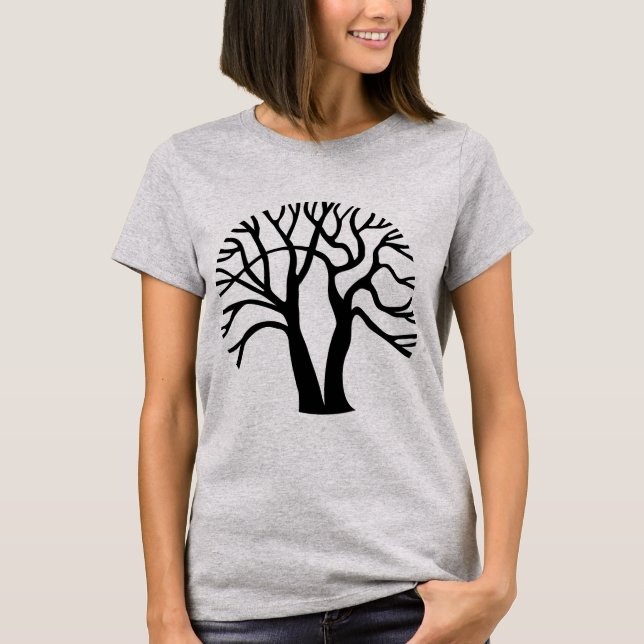 Camiseta Árvore circular - Camisa-T preta (Frente)
