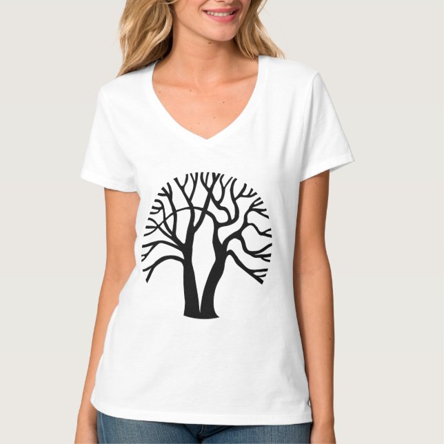Camiseta Árvore circular - Camisa-T preta (Frente)