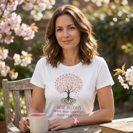 Camiseta Árvore da Fita Rosa da Esperança - Conscientização