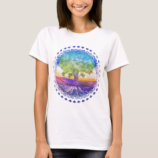 Camiseta Árvore da paz, do amor & do equilíbrio da vida (Frente)