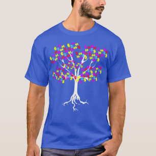 Camiseta Árvore da Vida Autismo Sensibilização Mês Engraçad