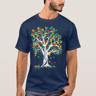 Camiseta Árvore da Vida Autismo Sensibilização Mês Engraçad