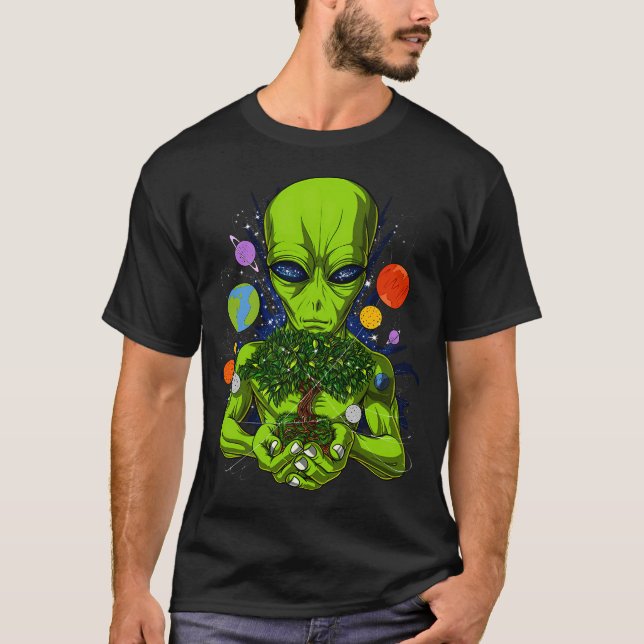 Camiseta Árvore da Vida de Alien Espacial (Frente)