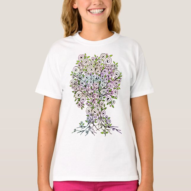 Camiseta Árvore da Vida - Espirais Saem Frutas 1 (Frente)