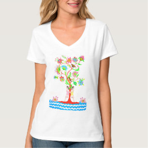 Camiseta Árvore da vida. Flora e fauna