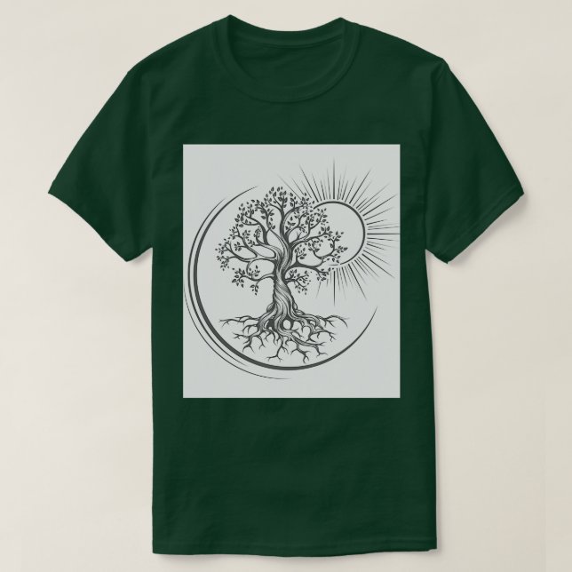 Camiseta Árvore da Vida Tatuagem Esotérica Desenhada na Rua (Frente do Design)