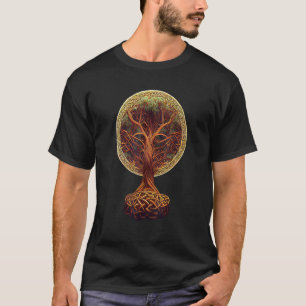 Camiseta Árvore da Vida Yggdrasil Entrelaçamento Celta S