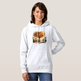 Camiseta Árvore da Vila de Outono • Cena de Rua Aconchegant
