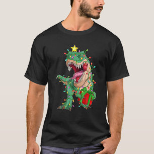 Camiseta Árvore das Luzes da Árvore do Dinossaur Xmas - Sal