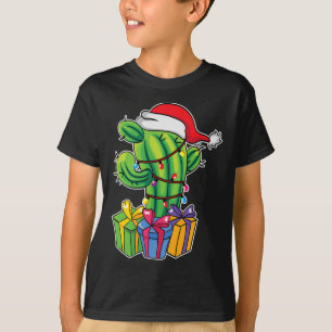 Camiseta Árvore de Cacto Com Presentes - Natal Mexicano Em