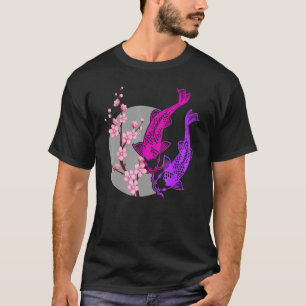 Camiseta Árvore de Cerejeira Japonesa Peixe Koi Yin Yang Ho
