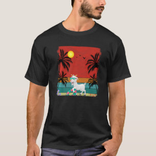 Camiseta Árvore de Coco de Praia - Gráfico de Caprinos no V