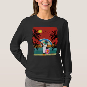 Camiseta Árvore de Coco de Praia - Verão de Pinguim Gráfico