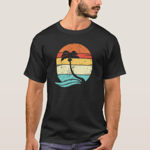 Camiseta Árvore De Coco Retroativa Vintage Sunset Palm Beac