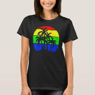 Camiseta Árvore de Coco Sunny Palm Vacinação Sol Tropical S
