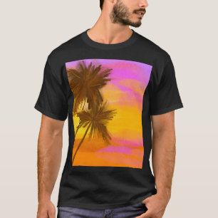 Camiseta Árvore de coco, tema de verão tropical.