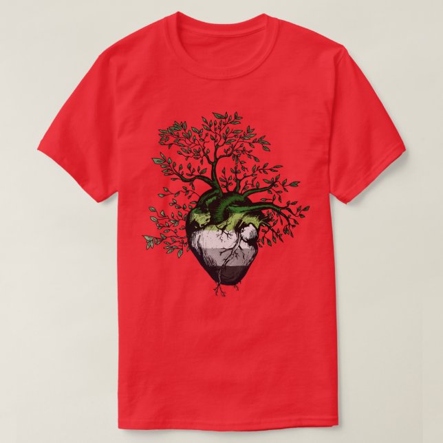 Camiseta Árvore de Coração Aromática da Vida (Frente do Design)