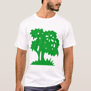 Camiseta Árvore de Desenho Animado - Verde Grama