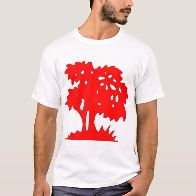 Camiseta Árvore de Desenho Animado - Vermelho (Frente)