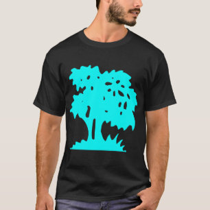 Camiseta Árvore de desenho - Ciano