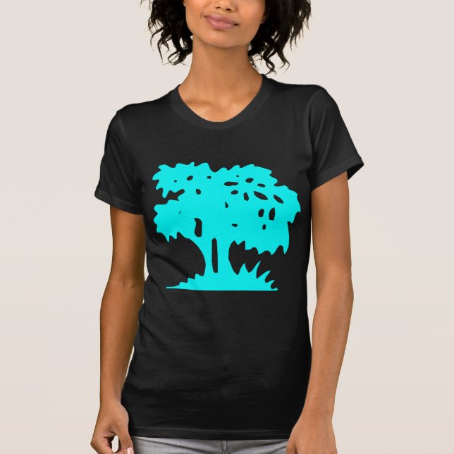 Camiseta Árvore de desenho - Ciano (Frente)