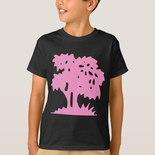 Camiseta Árvore de desenho - Rosa (Frente)