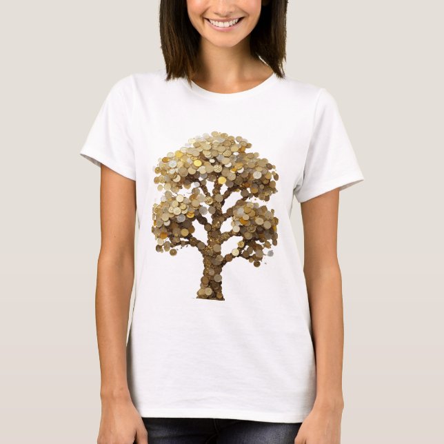 Camiseta Árvore de Dinheiro Prateada Snappy Design Personal (Frente)