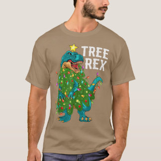 Camiseta Árvore de dinossauro engraçado Re luzes de Natal T