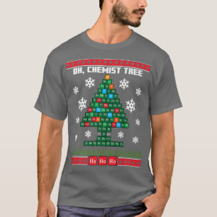 Camiseta Árvore de Elementos de Química Fofo Fofo de Natal