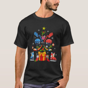 Camiseta Árvore de Enfeites de natal de Hóquei no Gelo do