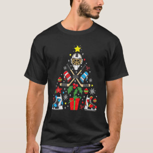 Camiseta Árvore De Enfeites de natal De Hóquei No Gelo Pa