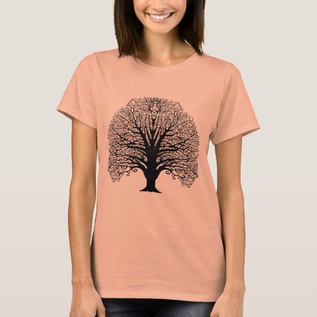 Camiseta Árvore de espiral preta (Frente)