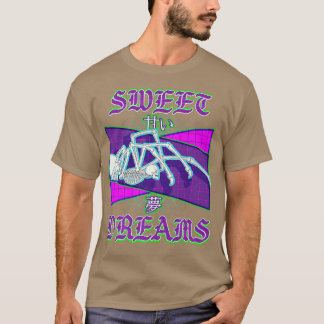 Camiseta Árvore de Esqueleto Humano de Aranha Vaporwave Sty