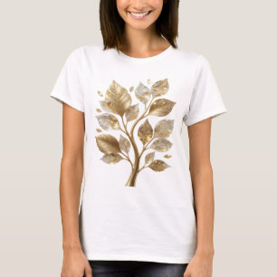 Camiseta Árvore de Folha Dourada GOLDEN LEAF TREE Design de