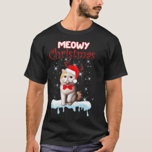 Camiseta Árvore de Gato de Fita de Natal Exótica em Shortha