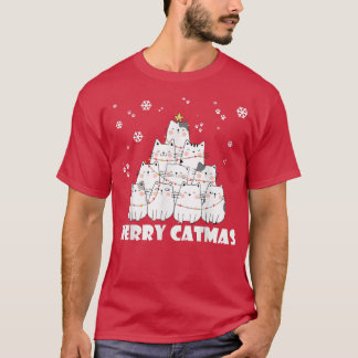 Camiseta Árvore de Gato do Kawaii, Feira de Gato, Merry Xma