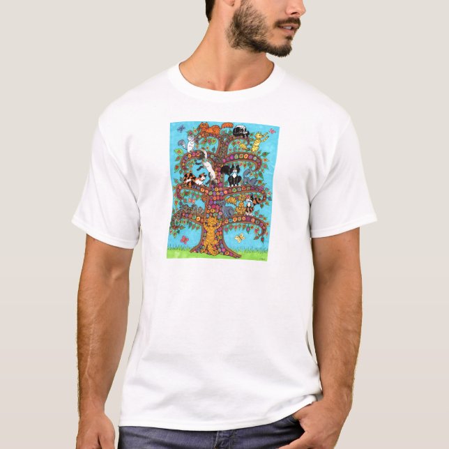 Camiseta Árvore de Gatos da Vida 2 (Frente)