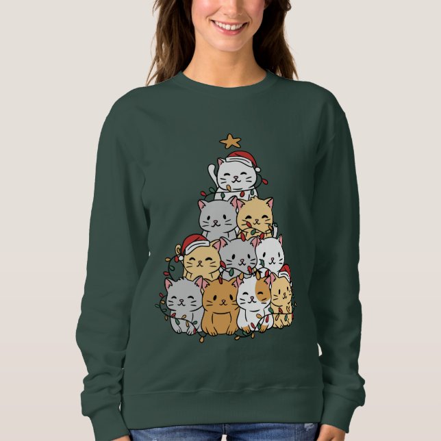 Camiseta Árvore de Gats Xmas (Frente)