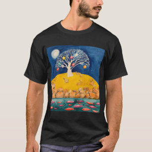 Camiseta Árvore de goma branca com Bolas