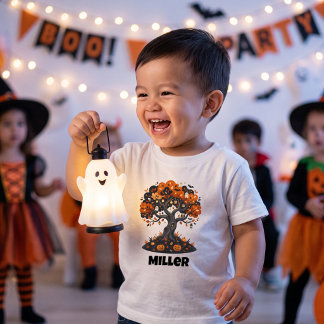 Camiseta Árvore de Halloween Customizada Fofa