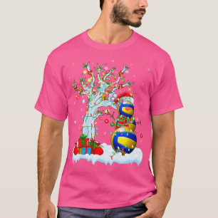 Camiseta Árvore de Iluminação de Natal Boneco de Neve Engra
