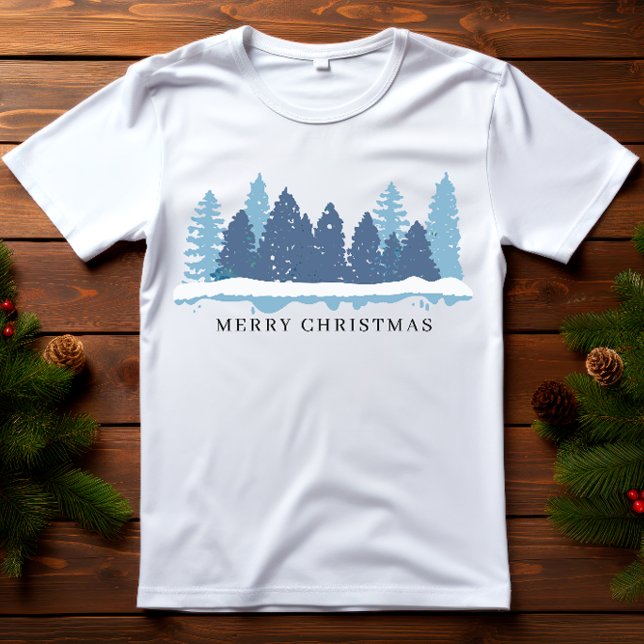 Camiseta Árvore de inverno Feliz Natal (Criador carregado)