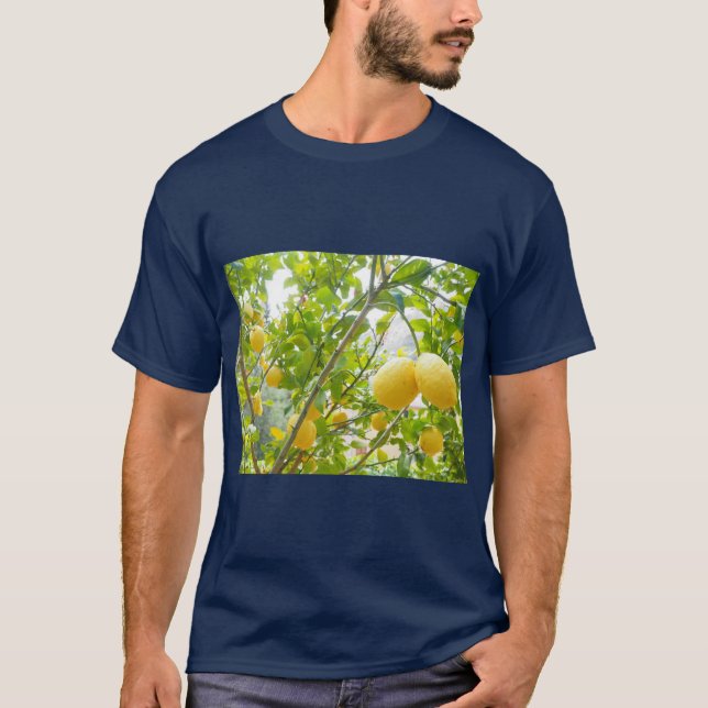 Camiseta Árvore de Limão Fresca Impressão de Verão (Frente)