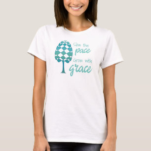 Camiseta Árvore de Linha Perpétua Diminua o ritmo, Cresça c