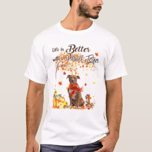Camiseta Árvore de Mapeamento Pitbull Terrier Corte Dia de