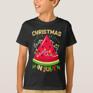 Camiseta Árvore de Melancia Natal Engraçado em Julho Praia